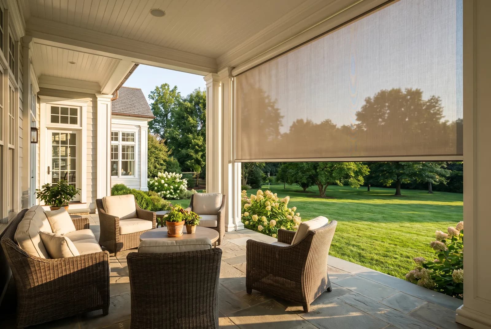 Sewickley veranda · Drop Shade 10% · Nano 90 Stone