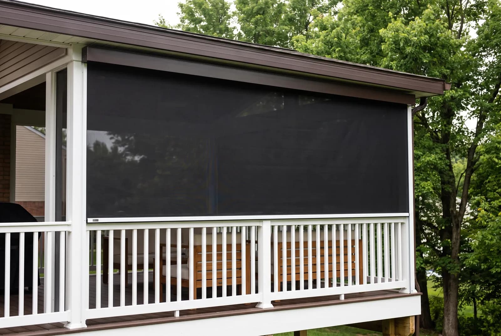 Bethel Park deck · Drop Shade to railing · Nano 99 Black