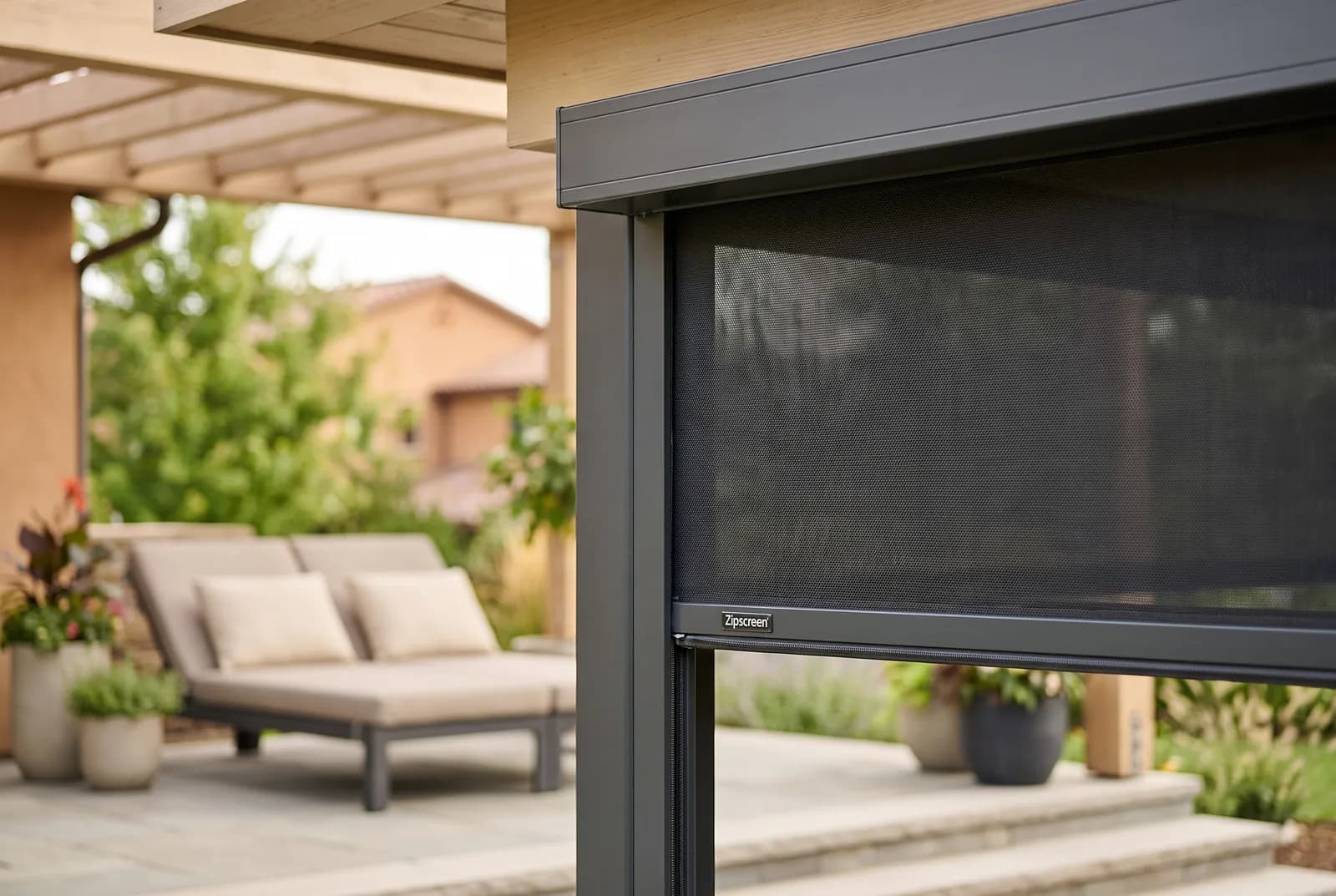 Zipscreen — Sealed side channels · wind-rated